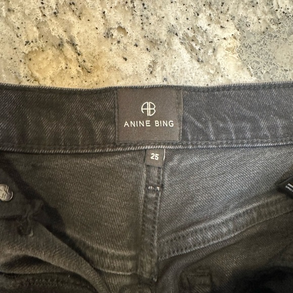 ANINE BING Bry Straight Leg in Raven Black Size 25 - Picture 7 of 9